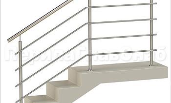 Четыре ригеля на сварке, круглый поручень и круглые стойки для крыльца в Красноярске. Готовые проекты ПерилаГлавСнаб