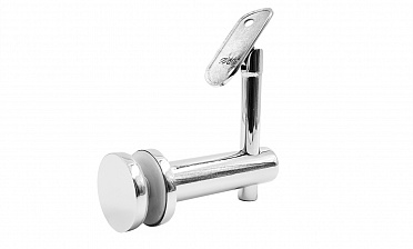 Выносной держатель поручня на стекло 8-20 мм, регулируемый, с ложементом, полированный, (AISI 304) k241-5 купить в Красноярске