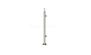 Стойка круглая Ø38.1: 2 штамп. зажимных стеклодержателя, полированная, высота 950 мм (AISI 201) k726-R купить в Красноярске