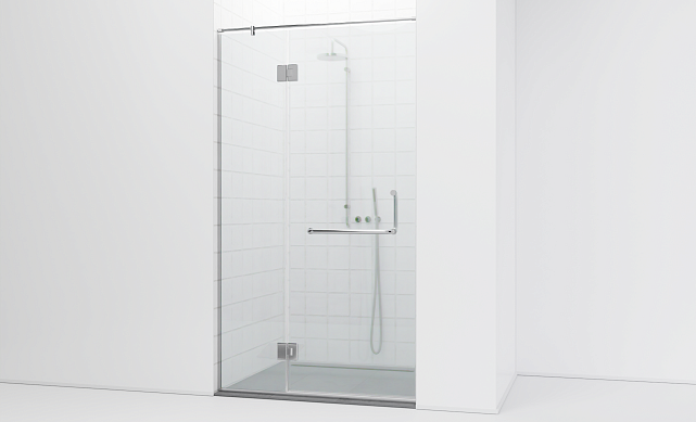 Комплект фурнитуры для душевой перегородки в проеме на профиле с глухим стеклом и дверью t561-1 Комплект фурнитуры для душевой перегородки в проеме на профиле с глухим стеклом и дверью t561-1