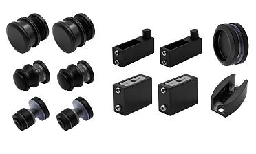  Комплект раздвижной системы для стеклянной душевой, цинк, черный t401 BZn купить в Красноярске