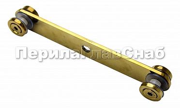 Стеклодержатель пластинчатый 3хМ8, по центрам 170х5 мм, полированный, шайбы 5 мм литые, под стекло 6-12 мм, (AISI 304), под золото Фk023-88 купить в Красноярске