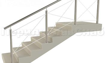 Ограждения из нержавейки. Заполнение из тросиков (нестандартная конфигурация) для крыльца в Красноярске. Готовые проекты ПерилаГлавСнаб