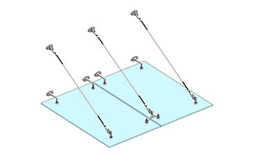 Комплект фурнитуры для козырька 1500х1800 (на вантах/тягах) k671-15-18 купить в Красноярске