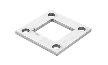 Фланец стойки 75 х75 х 5 (4,3) х AISI304, 4 отв. М10, с центральным отверстием k115-6 купить в Красноярске