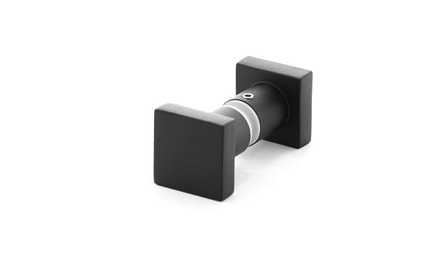 Ручка-кноб квадратная, для стекла 6-12мм, черная t669 Bl