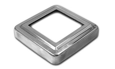 Низ стойки фигурный под трубу 50х50 мм, 83х83х0.5 мм, высота 17 мм, полированный (AISI 304) k375 купить в Красноярске