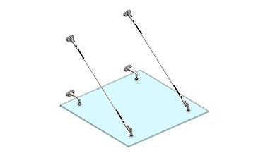 Комплект фурнитуры для козырька 1200х1200 (на вантах/тягах) k671-12-12 купить в Красноярске
