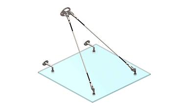 Комплект фурнитуры для козырька с двойным кронштейном стена-тяга 1200х1200 (на вантах/тягах) k671-12-12-2 купить в Красноярске