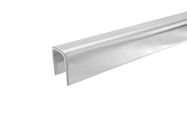 Профиль П-образный, L=2000 мм, t=1.5 мм, для стекла 12 мм, полир. (AISI 304) Ф-0454
