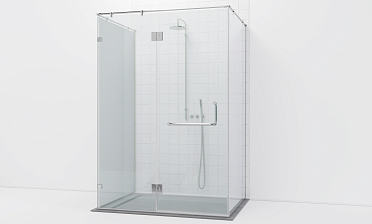 Комплект фурнитуры для душевой перегородки возле стены с дверью и глухими стеклами t571-1 купить в Красноярске