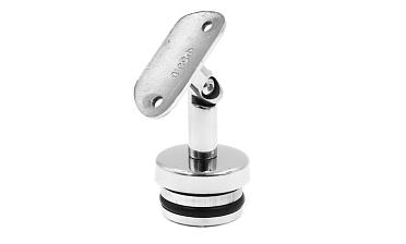 Наконечник палец с алюминиевой системой фиксации на стойке Ø42.4х1.5 мм, регулируемым ложементом под поручень Ø50.8 мм, полированный, литой, нержавеющий AISI 304 k206 купить в Красноярске