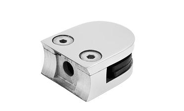 Стеклодержатель литой под стекло 8 мм (4+4 мм), под стойку Ø38.1 мм, (40х22х49), полированный AISI 316 k001-5 купить в Красноярске