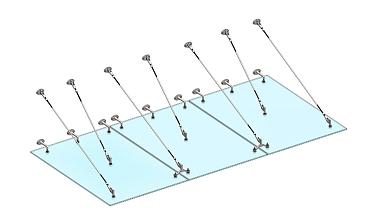 Комплект фурнитуры для козырька 1800х3700 (на вантах/тягах) k671-18-37 купить в Красноярске