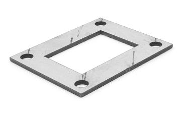 Фланец прямоугольный нержавеющий 100х80 (под трубу 40x60) Ф-0533 купить в Красноярске