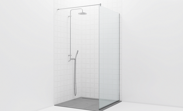Стационарная душевая перегородка на профиле t581-1