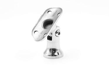 Наконечник стойки "колокольчик" на плоскость, с регулируемым ложементом под поручень Ø50.8 мм, литой, полированный, нержавеющий AISI 304, k203-3 купить в Красноярске