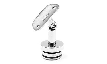 Наконечник палец с алюминиевой системой фиксации на стойке Ø38.1х1.5 мм, регулируемым ложементом под поручень Ø50.8 мм, полированный, литой, нержавеющий (AISI 304) k204 купить в Красноярске