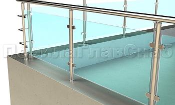 Кровельное ограждение из нержавеющей стали со стеклами в Красноярске. Готовые проекты ПерилаГлавСнаб