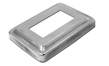 Низ стойки фигурный под трубу 31х61 мм, 105х75х0.4, высота 16 мм, полированный (AISI 304) k377 купить в Красноярске