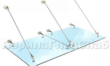 Комплект фурнитуры для козырька 1200х2400 (на вантах/тягах) k671-12-24 купить в Красноярске