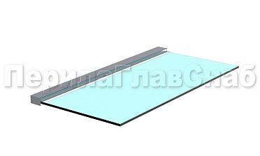 Козырек на алюминиевом профиле ,вынос до 950мм k671-100-1.2 купить в Красноярске