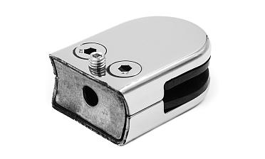 Стеклодержатель штампованный под стекло 10 мм (5+5 мм), под стойку Ø38.1 мм (39х24х55), полированный (AISI 304) k538-10 купить в Красноярске