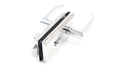 Замок для стеклянной двери с нажимной ручкой, евроцилиндр односторонний ключ/защелка, с ответной частью на стекло, полированный t155 PSS купить в Красноярске