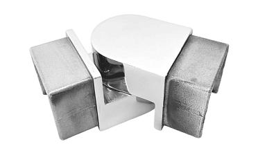 Отвод для поручня с пазом 40х40 мм, шарнирный, полир., (AISI 304) k546-2 купить в Красноярске