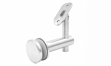 Выносной держатель поручня на стекло 8-20 мм, регулируемый, с ложементом, шлифованный, (AISI 304) k241 купить в Красноярске Выносной держатель поручня на стекло 8-20 мм, регулируемый, с ложементом, шлифованный, (AISI 304) k241 купить в Красноярске