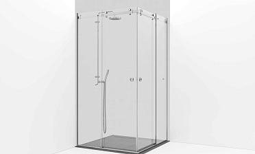 Комплект фурнитуры для раздвижной угловой душевой перегородки, две двери, на профиле t554-1 купить в Красноярске