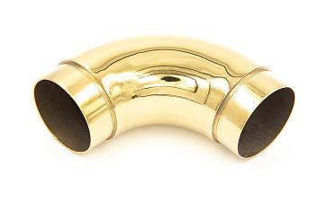 Отвод поручня под Ø50.8х102х1.45 мм, 90°, полированный 600 Grit, с двумя установочными кольцами, золото k052-88 купить в Красноярске