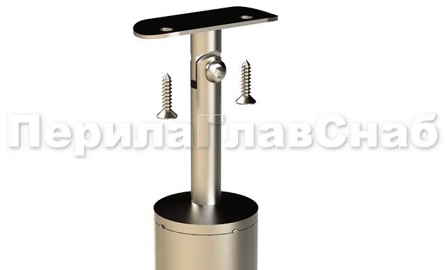 Готовая стойка Ø38,1х950 мм деревянная, со вставками из нержавеющей стали 2х100 мм с 2 стеклодержателями k741-2-R 2