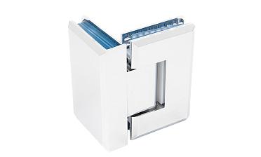 Петля для душевой кабины стекло-стекло 90° 90х55 мм латунь-хром, полированная t304 PC купить в Красноярске