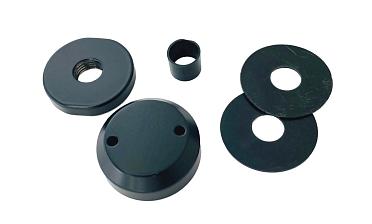 Комплект торцевого крепления несущего стекла, гайка-шайба Ø50х10х18 мм с внутренней резьбой М16, порошковая покраска RAL 9005 мат, AISI 304 Фk277-6-П купить в Красноярске