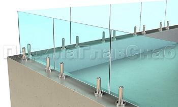 Ограждение для кровли на несущем стекле и министойках в Красноярске. Готовые проекты ПерилаГлавСнаб