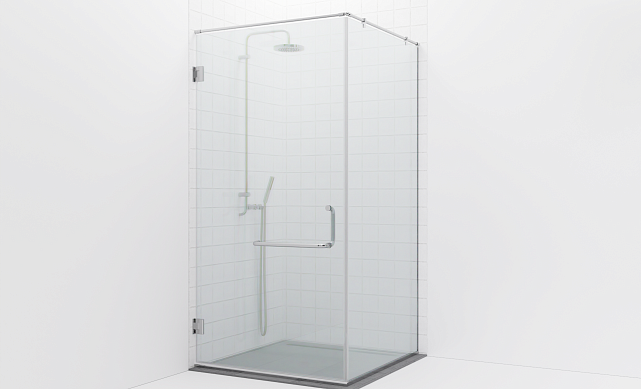 Комплект фурнитуры для душевой перегородки на профиле с угловой штангой t551-1 Комплект фурнитуры для душевой перегородки на профиле с угловой штангой t551-1