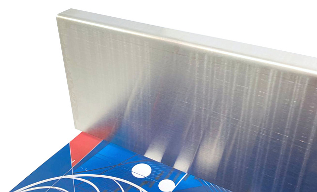 Тыльная накладка из шлифованной нержавейки на профиль т100 15.5х101 мм длина 2 м т100-10 2 Тыльная накладка из шлифованной нержавейки на профиль т100 15.5х101 мм длина 2 м т100-10 2