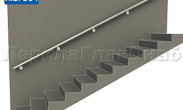 Готовый пристенный поручень с 5 держателями, длина 3700 мм (AISI 304) k730-37 купить в Красноярске