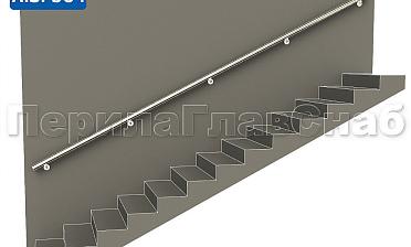 Готовый пристенный поручень с 5 держателями, длина 4300 мм (AISI 304) k730-43 купить в Красноярске