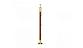 Готовая стойка Ø38,1х950 мм деревянная, со вставками из нержавеющей стали под золото 2х100 мм с 3 ригеледержателями k741-1-G