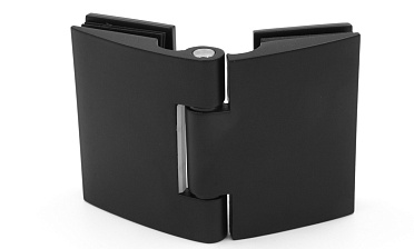 Петля для душевой кабины стекло-стекло 180°, без реза, нержавеющая сталь AISI 304, черная t313 BL купить в Красноярске