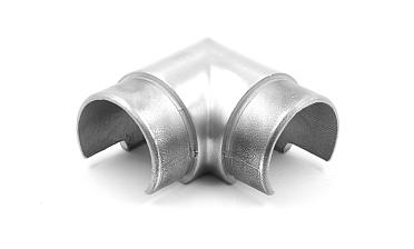 Отвод поручня с пазом Ø48.3мм, 90°, с двумя установочными кольцами, шлифованный 320Grit, (aisi 304) Фk237-2 купить в Красноярске