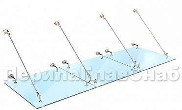 Комплект фурнитуры для козырька 1200х2800 (на вантах/тягах) k671-12-28 купить в Красноярске