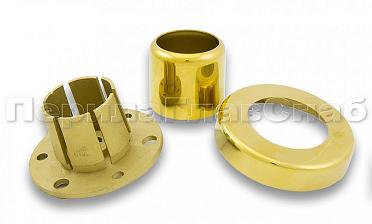 Цанга под трубу Ø38.1 мм, полированная #600, AISI 304, 3 отв. Ø7 мм, 3 отв. Ø9 мм, под золото Фk026-88 купить в Красноярске