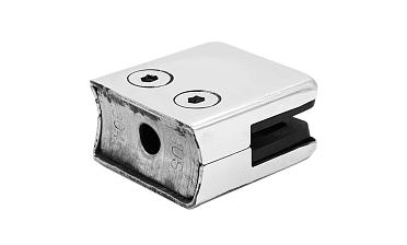 Стеклодержатель штампованный, под стекло 10 мм (5+5 мм), квадратный под стойку Ø38.1 мм (40х24х48 ) полированный AISI 304 k351-10 купить в Красноярске