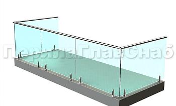 Балконные ограждения из стекла на министойках в Красноярске. Готовые проекты ПерилаГлавСнаб