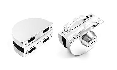 Замок для стеклянной двери с ответной частью на стекло, без вырезов, нержавеющая сталь AISI 201, полированная t109-201 PSS купить в Красноярске