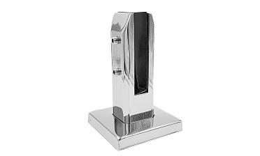 Стеклодержатель напольный 50х50х160 мм, литой, плоский, без сверления, нержавеющая сталь AISI 304, полированная k275-3 купить в Красноярске