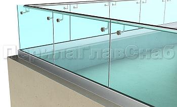 Ограждение кровли на несущем стекле и алюминиевом профиле в Красноярске. Готовые проекты ПерилаГлавСнаб